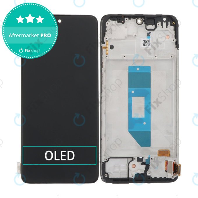 Xiaomi Redmi Note 14 Pro 4G 24116RACCG - LCD Kijelző + Érintőüveg + Keret (Midnight Black) OLED