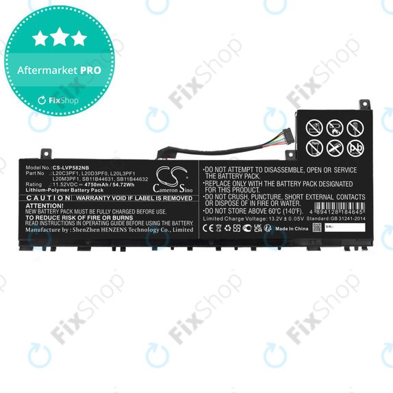 Akkumulátor Lenovo IdeaPad 5 Pro 14ITL6, 4750mAh, Li-Pol, 11.52V, L20C3PF1, HQ