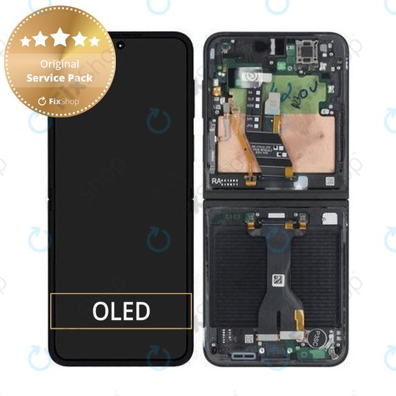 Samsung Galaxy Z Flip 7 FE F761B - LCD Kijelző + Érintőüveg + Keret (Black) - GH82-37734A Genuine Service Pack