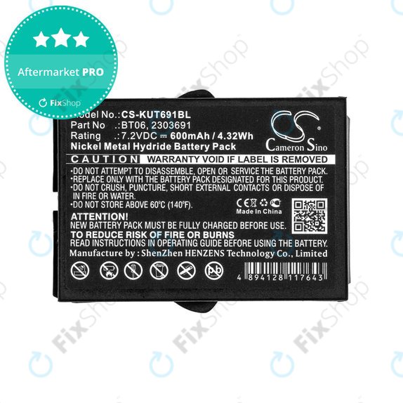 Akkumulátor Ikusi TM60, 61, 62, 600mAh, Ni-MH, 7.2V, BT06, HQ