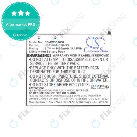 Akkumulátor HP Compaq iPAQ rx3000, rx3115, rx3700, hx2110, hx2790, 1400mAh, Li-Ion, 3.7V, HSTNH-M03B-SS, HQ