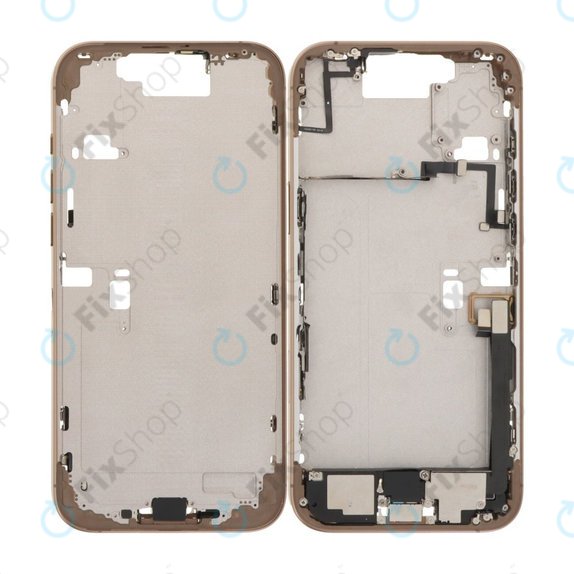 Apple iPhone 16 Pro Max - Középső Keret + Bekapcsoló-, Hangerő- és Kamera Gombok (Desert Titanium)