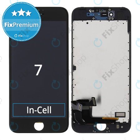 Apple iPhone 7 - LCD Kijelző + Érintőüveg + Keret (Black) In-Cell FixPremium
