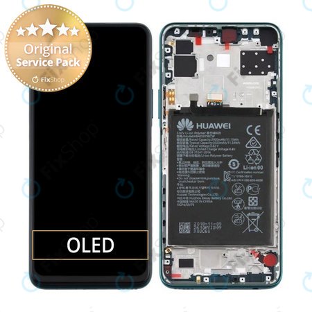 Huawei Nova 7 - LCD Kijelző + Érintőüveg + Keret + Akkumulátor (Crush Green) - 02353NRX