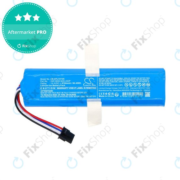 Akkumulátor 360 S6 Pro, S9, X90, X95, Eufy Robovac L70 Hybrid, 6700mAh, Li-Ion, 14.4V, INR18650M26-4S2P, HQ