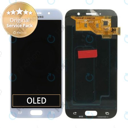 Samsung Galaxy A5 A520F (2017) - LCD Kijelző + Érintőüveg (Blue Mist) - GH97-19733C, GH97-20135C Genuine Service Pack