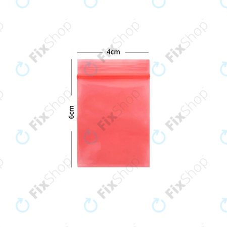 ESD Antisztatikus Cipzáras Táska (Red) - 4x6cm 100db
