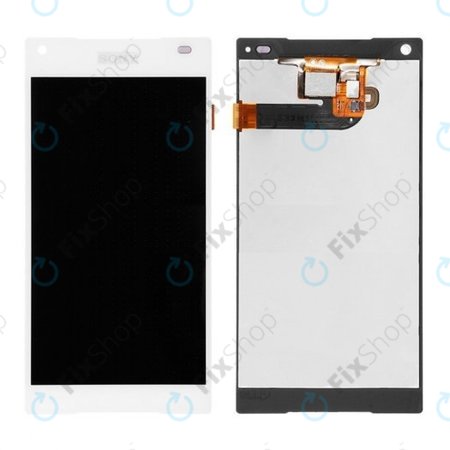 Sony Xperia Z5 Compact E5803 - LCD Kijelző + Érintőüveg (Fehér) OEM