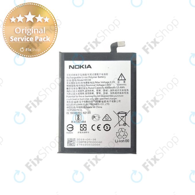 Nokia 2 Dual-Sim TA-1029 - Akkumulátor Li-Ion-Polymer HE338 4000mAh - BPE1M00004B Genuine Service Pack