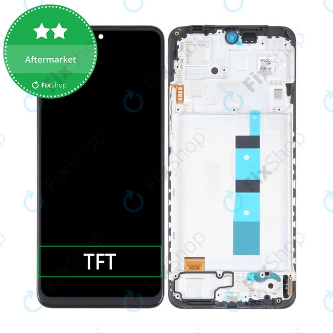 Xiaomi Redmi Note 12 - LCD Kijelző + Érintőüveg + Keret (Onyx Grey) TFT