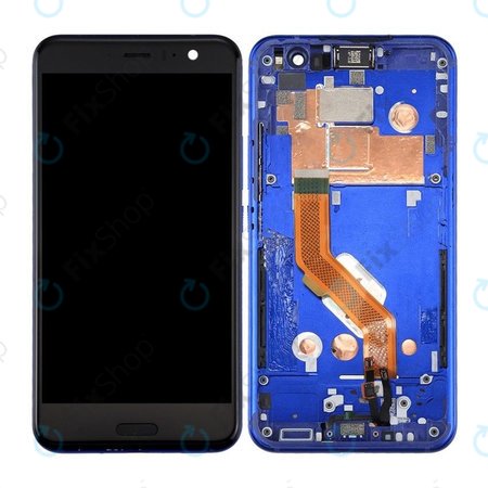 HTC U11 - LCD Kijelző + Érintőüveg + Keret (Kék) - 80H02105-02