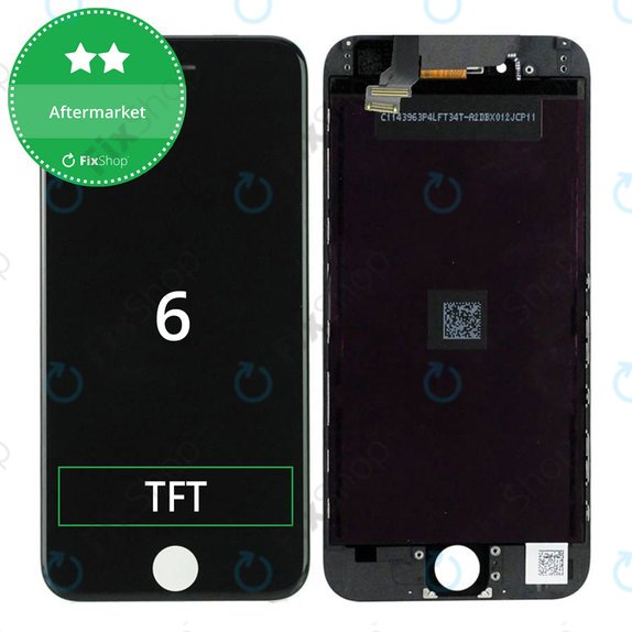 Kijelző iPhone 6, Black, Érintőüveg kerettel