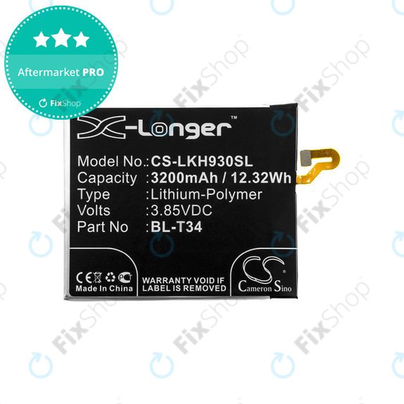 Akkumulátor LG H930, V30, V35, 3200mAh, Li-Pol, 3.85V, BL-T34, HQ