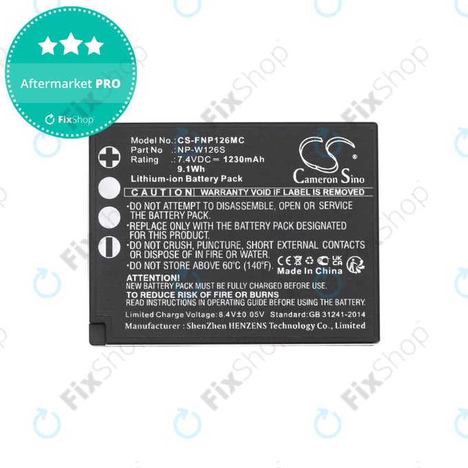 Akkumulátor Fujifilm Finepix Hs30, X-T30, 1230mAh, Li-Ion, 7.4V, NP-W126S, HQ