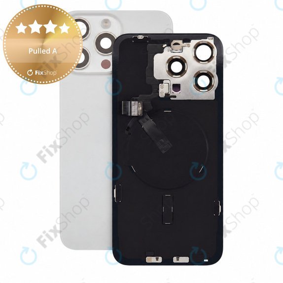 Hátsó ház üveg iPhone 15 Pro Max készülékhez, White Titanium, Pulled A