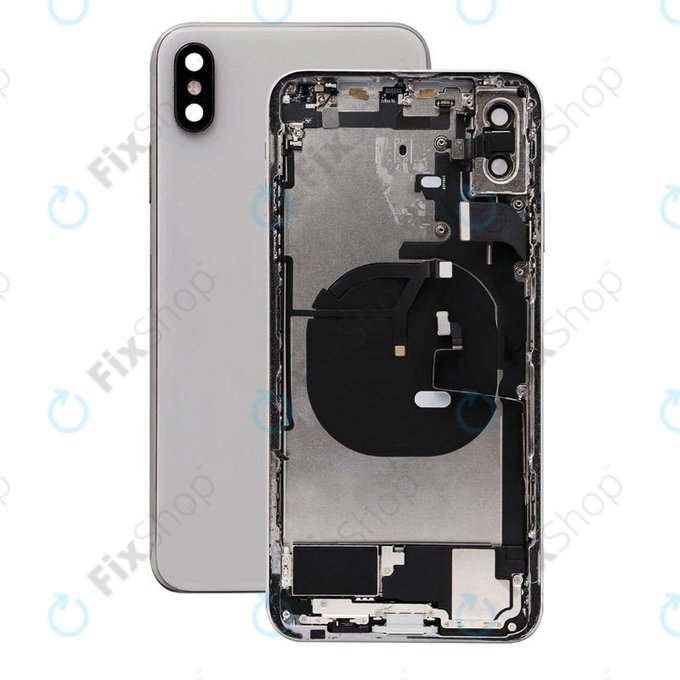 Apple iPhone XS Max - Hátsó Ház Apró Alkatrészekkel (Silver)