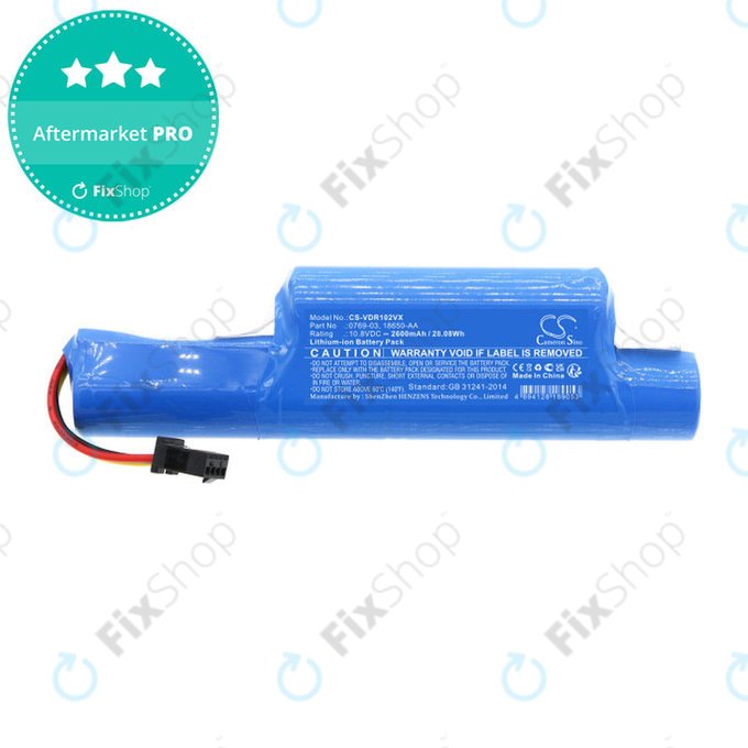 Akkumulátor Vileda Vr102, 201, 303, One, 2600mAh, Li-ion, 10.8V, 0769-03, HQ