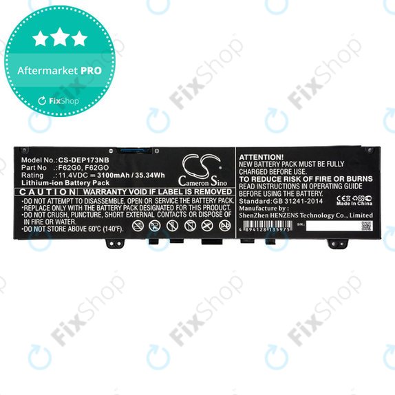Akkumulátor Dell Inspiron 13, 7373, Vostro 13, 3100mAh, Li-Ion, 11.4V, F62G0, HQ