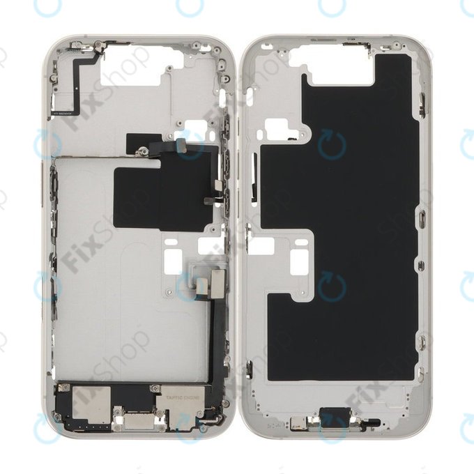 Apple iPhone 16 Pro - Középső Keret + Bekapcsoló-, Hangerő- és Kamera Gombok (White Titanium)