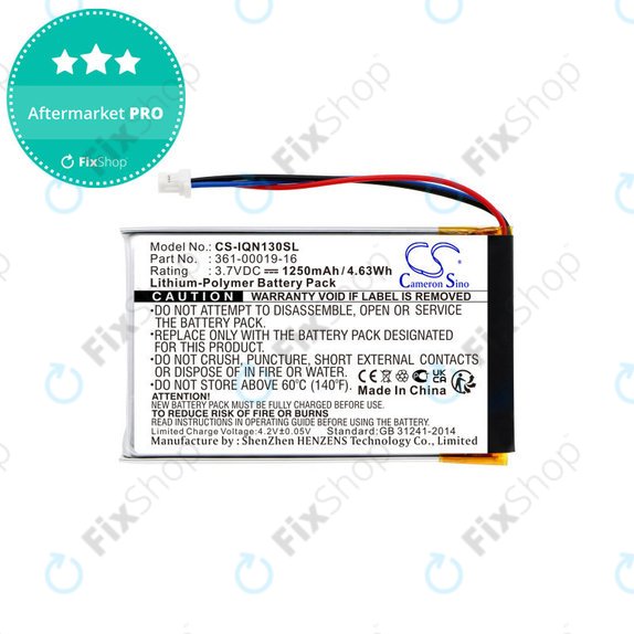 Akkumulátor Garmin Nüvi 1300, 1350, 1370, 1390, 1490, 1250mAh, Li-Pol, 3.7V, 361-00019-16, HQ
