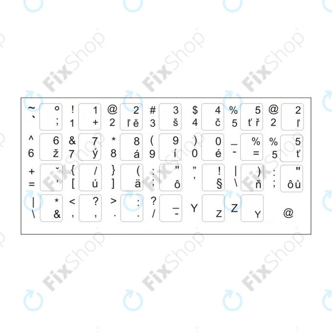 CZ / SK matricák (fekete KBD-hez) Genuine Service Pack