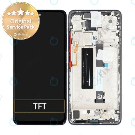 Xiaomi Mi 10T Lite 5G - LCD Kijelző + Érintőüveg + Keret (Atlantic Blue) - 5600030J1700, 5600090J1700 Genuine Service Pack