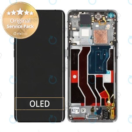 Oppo Find X3 Pro - LCD Kijelző + Érintőüveg + Keret (Gloss Black) - 4906614 Genuine Service Pack