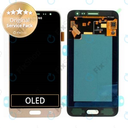 Samsung Galaxy J3 J320F (2016) - LCD Kijelző + Érintőüveg (Gold) - GH97-18414B, GH97-18748B Genuine Service Pack