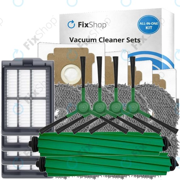 Pótalkatrész készletiRobot Roomba Plus 405 Combo, 505 Combo (2x Főkefe, 4x Szűrő, 4x Oldalkefe, 8x Felmosórongy, 4x Porzsák)