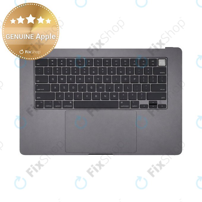 Felső billentyűzetkeret MacBook Air 15", A3114 (2023), US billentyűzettel és akkumulátorral, Space Gray, 661-34895, Genuine Apple