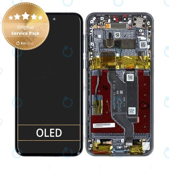 Honor Magic7 Pro - LCD Kijelző + Érintőüveg + Keret (Black) - 0235AMRV Genuine Service Pack