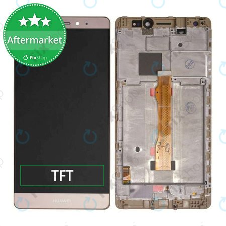 Huawei Mate S - LCD Kijelző + Érintőüveg + Keret (Gold) TFT