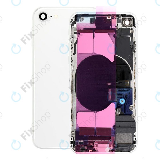 Apple iPhone SE (2nd Gen 2020) - Hátsó Ház Apró Alkatrészekkel (White)