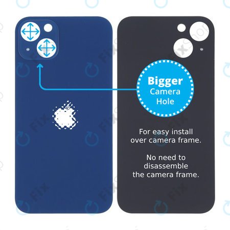Apple iPhone 13 - Hátsó Ház Üveg Nagyobb Kamera Nyílással (Blue)