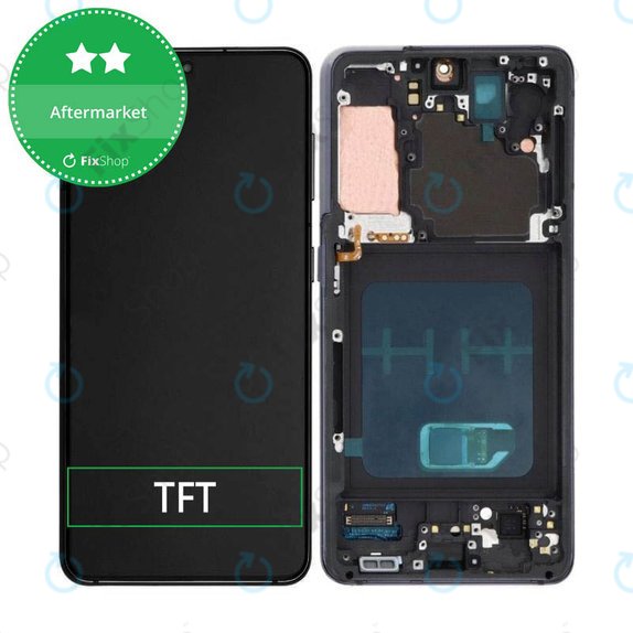 Samsung Galaxy S21 G991B - LCD Kijelző + Érintőüveg + Keret (Phantom Gray) TFT