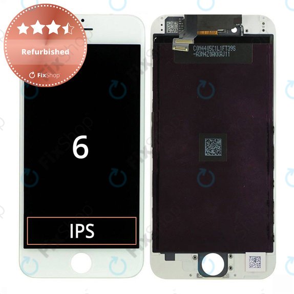 Kijelző iPhone 6, White, Érintőüveg kerettel, Refurbished