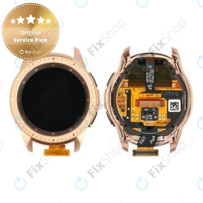 Samsung Galaxy Watch 42mm R810 - LCD Kijelző + Érintőüveg + Keret (Rose Gold) - GH97-22290B Genuine Service Pack