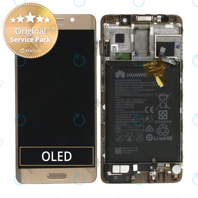 Huawei Mate 9 Pro - LCD Kijelző + Érintőüveg + Keret + Akkumulátor (Haze Gold) - 02351CQV