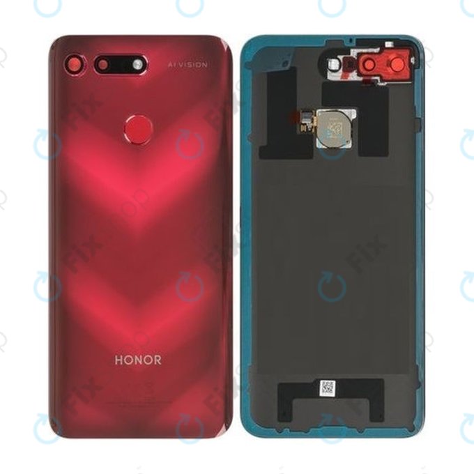 Huawei Honor View 20 - Akkumulátor Fedőlap + Ujjlenyomat Érzékelő (Phantom Red) - 02352LNW, 02352JKH Genuine Service Pack