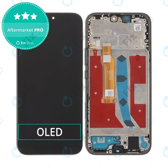 Honor 400 Lite - LCD Kijelző + Érintőüveg + Keret (Velvet Black) OLED