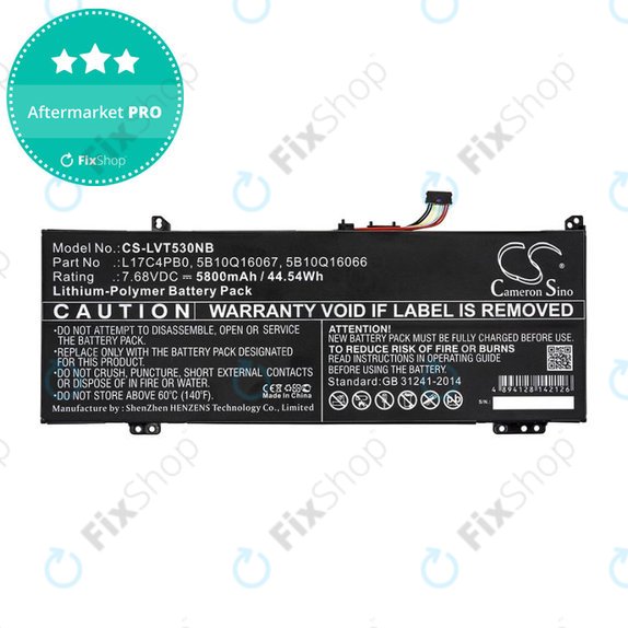 Akkumulátor Lenovo Air 14, Flex 6, Ideapad 530, Yoga 530, 5800mAh, Li-Pol, 7.68V, L17C4PB0, HQ