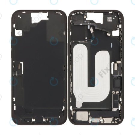 Apple iPhone 16 Plus - Középső Keret + Bekapcsoló-, Hangerő- és Kamera Gombok (Black)