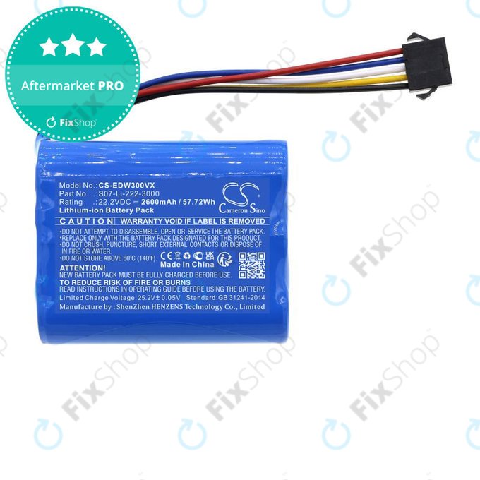 Akkumulátor Ecovacs Winbot X, WA30, WA50, 2600mAh, Li-Ion, 22.2V, S07-Li-222-3000, HQ