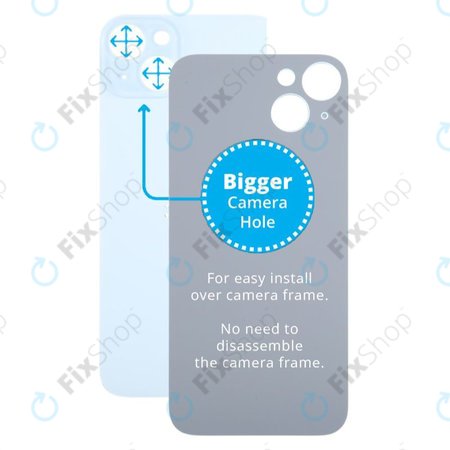 Apple iPhone 15 Plus - Hátsó Ház Üveg Nagyobb Kamera Nyílással (Blue)