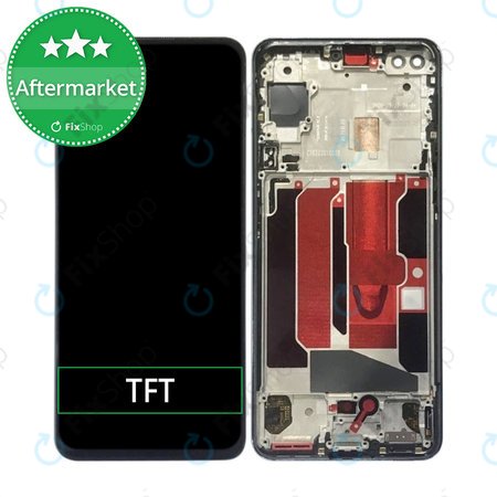 OnePlus Nord - LCD Kijelző + Érintőüveg + Keret (Black) TFT