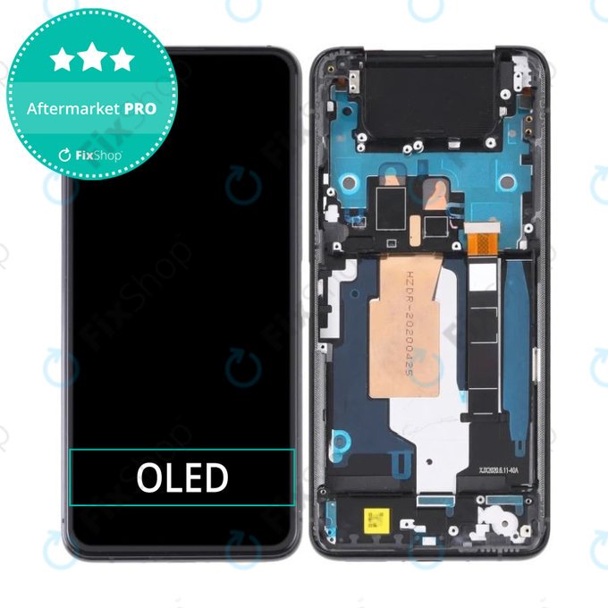 Asus Zenfone 7 Pro ZS671KS - LCD Kijelző + Érintőüveg + Keret (Aurora Black) OLED