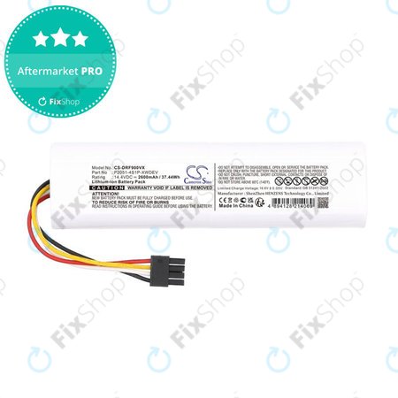 Akkumulátor Dreame D9 Plus, F9 Pro, 2600mAh, Li-Ion, 14.4V, P2051-4S1P-XWDEV, HQ