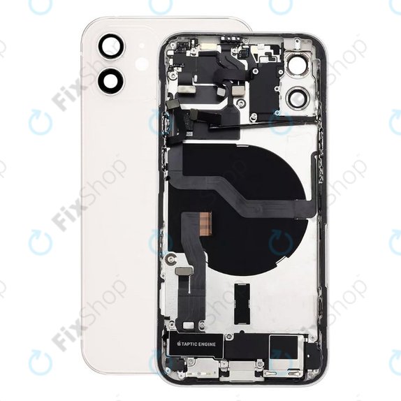 Apple iPhone 12 - Hátsó Ház Apró Alkatrészekkel (White)