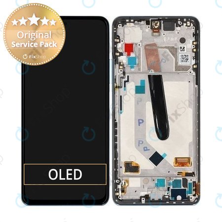 Xiaomi Mi 11i - LCD Kijelző + Érintőüveg + Keret (Celestian Silver) - 5600040K1100 Genuine Service Pack