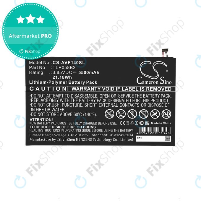 Akkumulátor Vodafone Tab Prime 7, 5500mAh, Li-Pol, 3.85V, TLP058B2, HQ